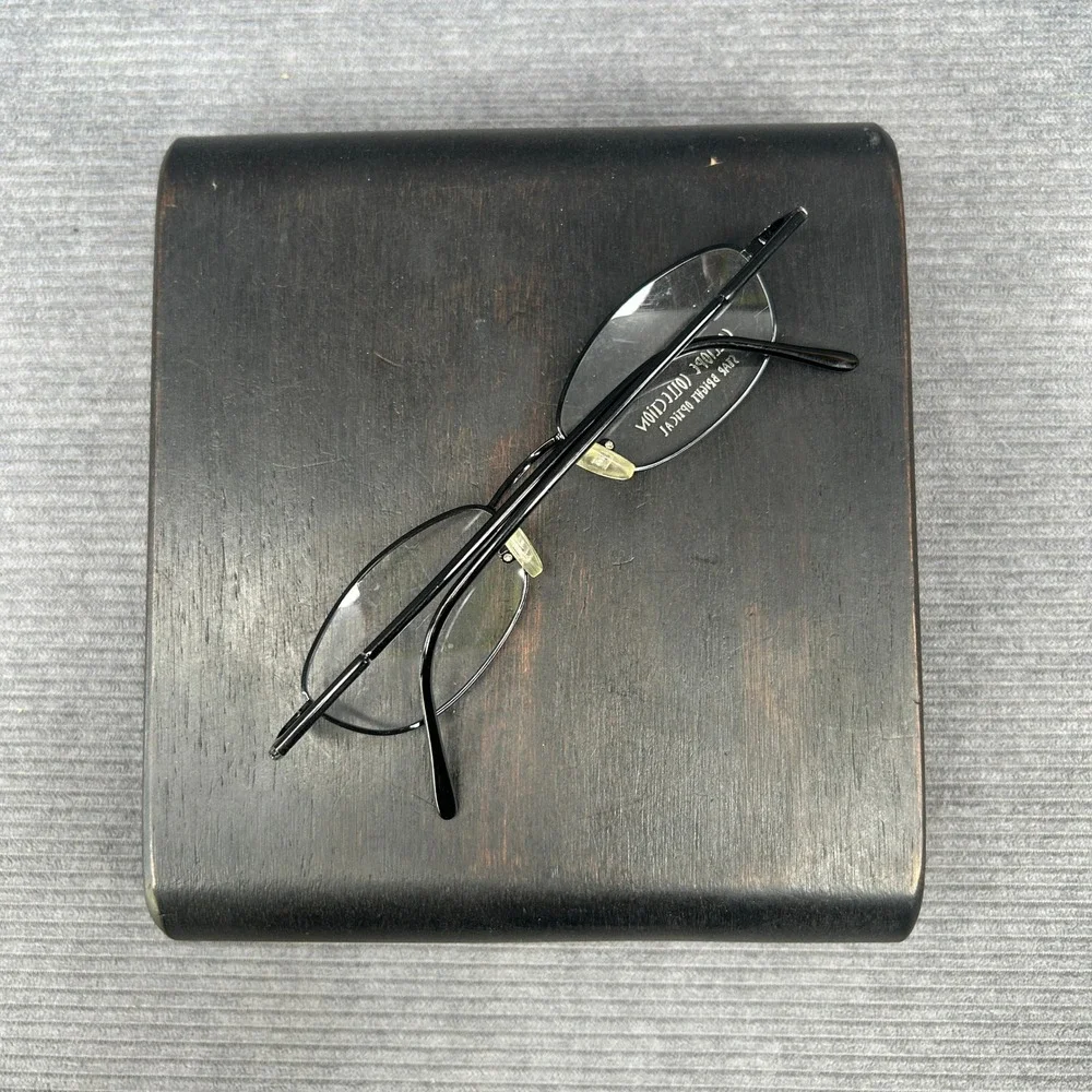 Calliope Collection Uma Black Oval Metal Y2k Eyeglass Frames 48-20-135
